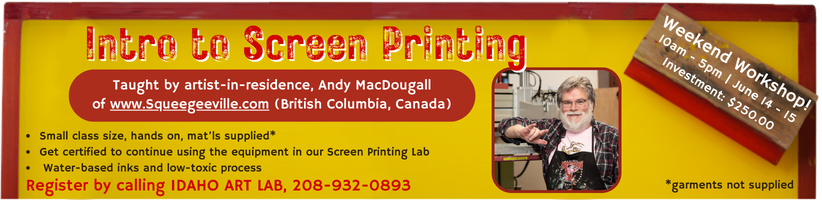 June 14 - 15, Intro to Screen Printing